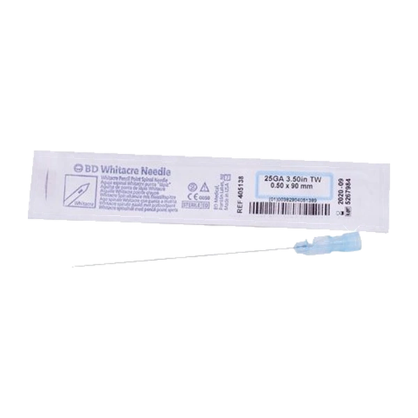 Aguja whitacre 25 G X 3 1/2 espinal c/10